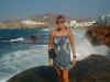 Waves crashing on the shores of Naxos