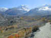 Snow-capped mountains and villages