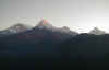 Sunrise lights up the Annapurna range
